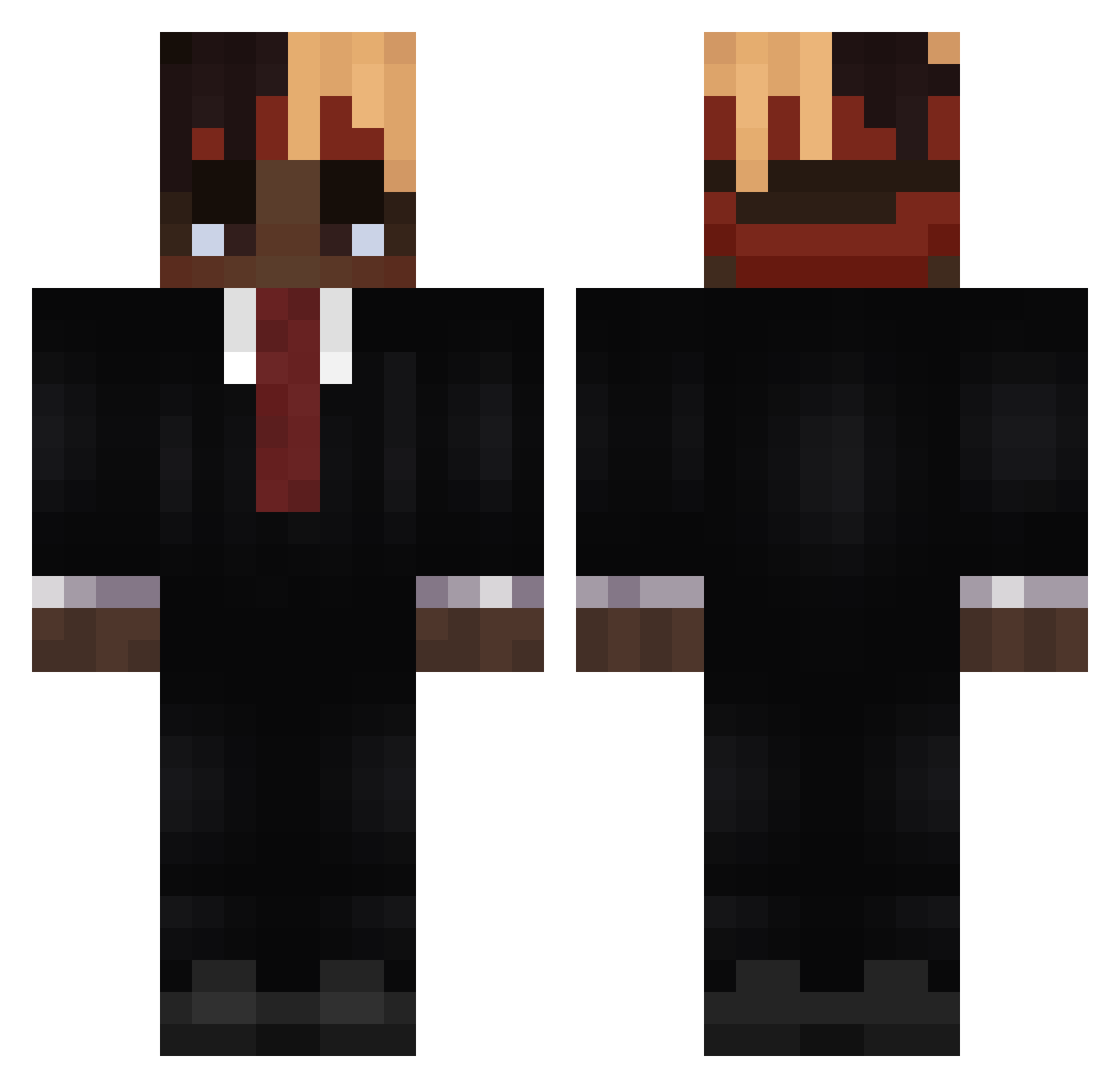 ZNKD Minecraft skin, front and back view