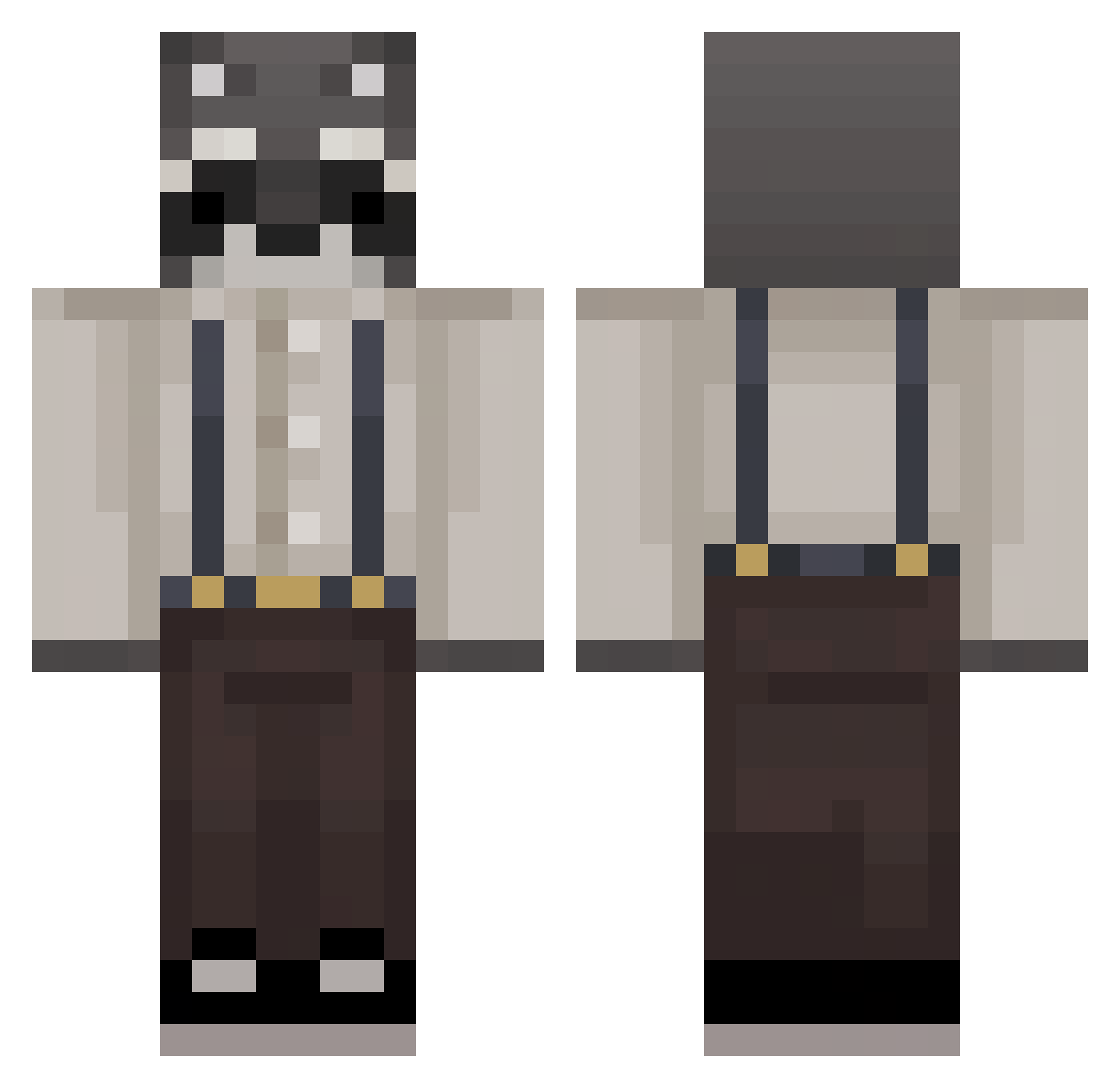 Bigbanananaa Minecraft skin, front and back view