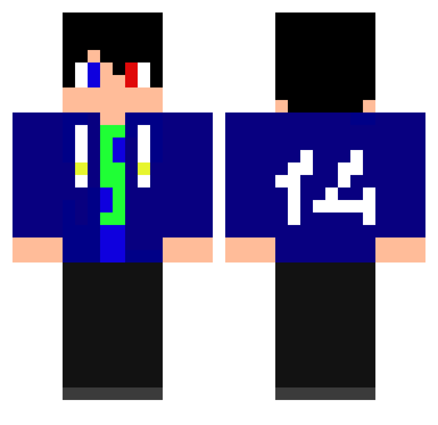 manaita010 Minecraft skin, front and back view