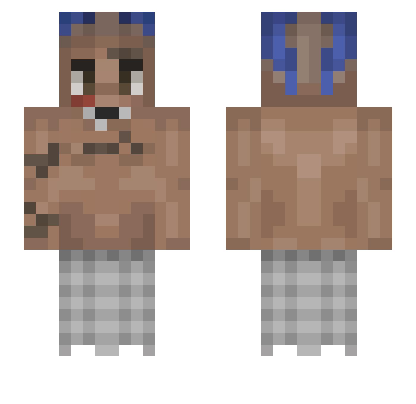 zukuwifi Minecraft skin, front and back view