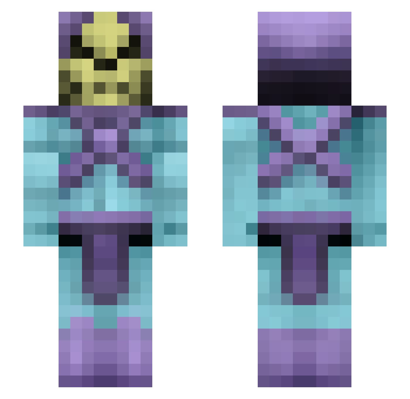 AlbinoRaccoon6 Minecraft skin, front and back view