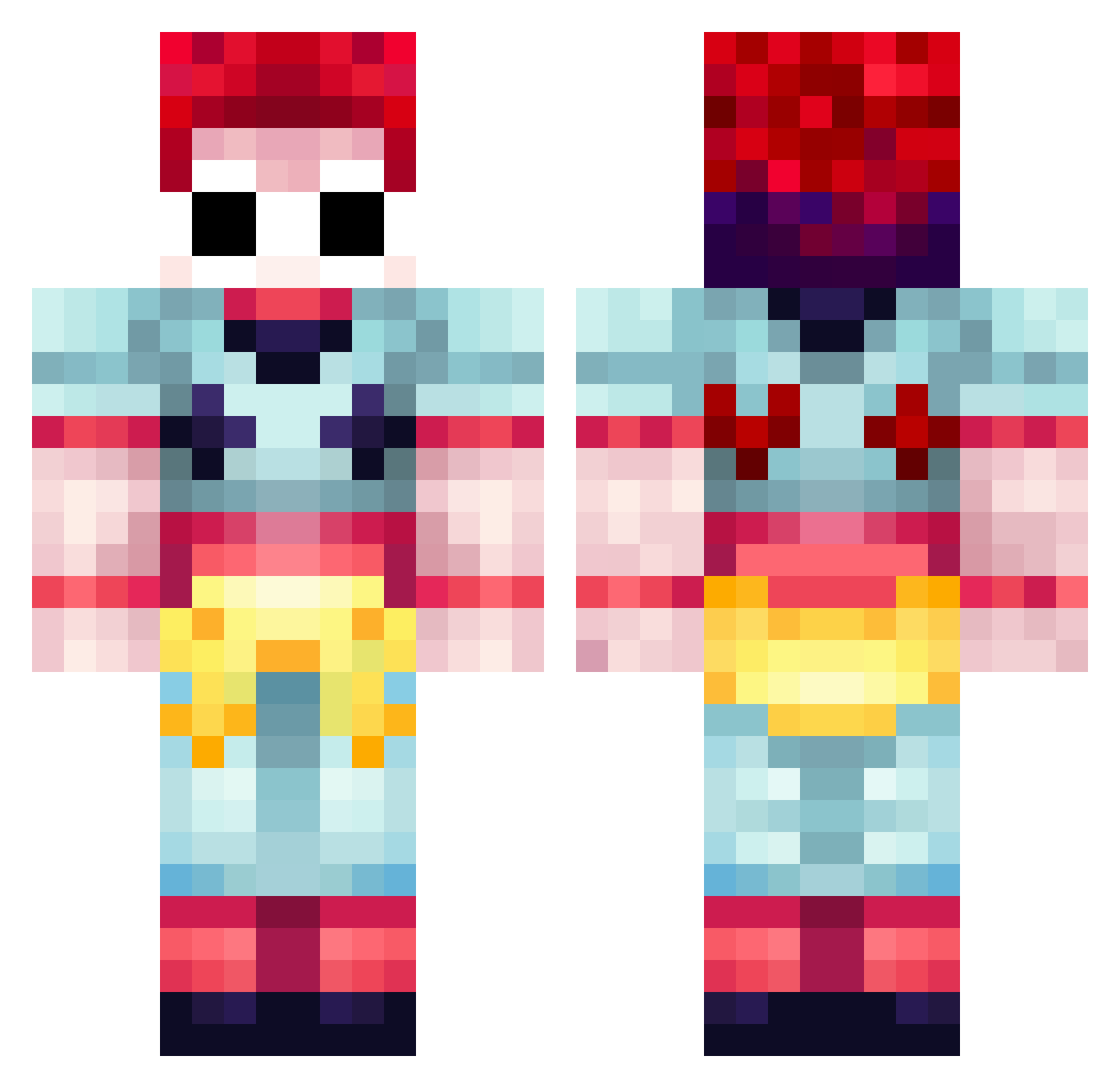 OxyGen25 Minecraft skin, front and back view