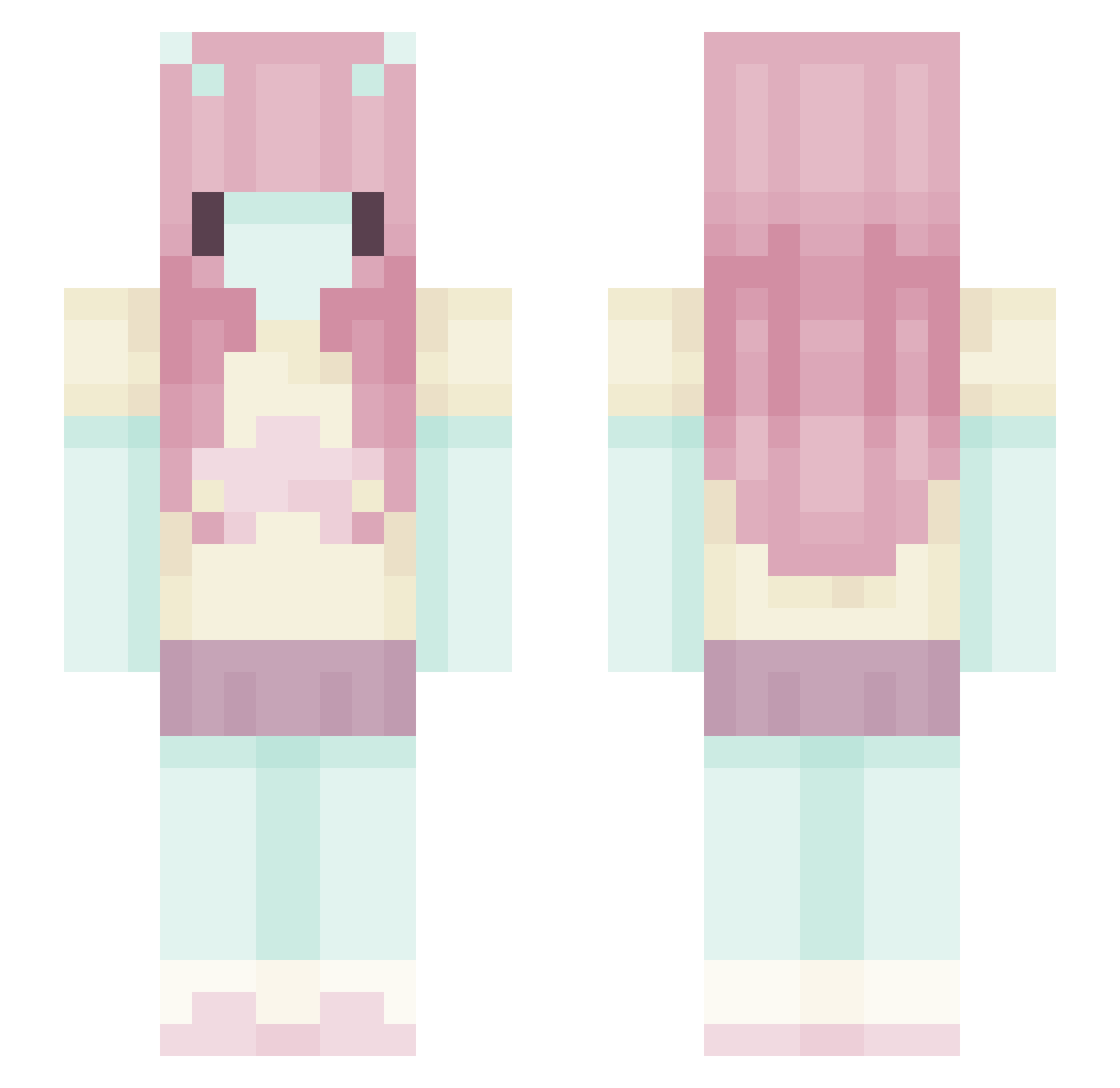 Anitrixx Minecraft skin, front and back view