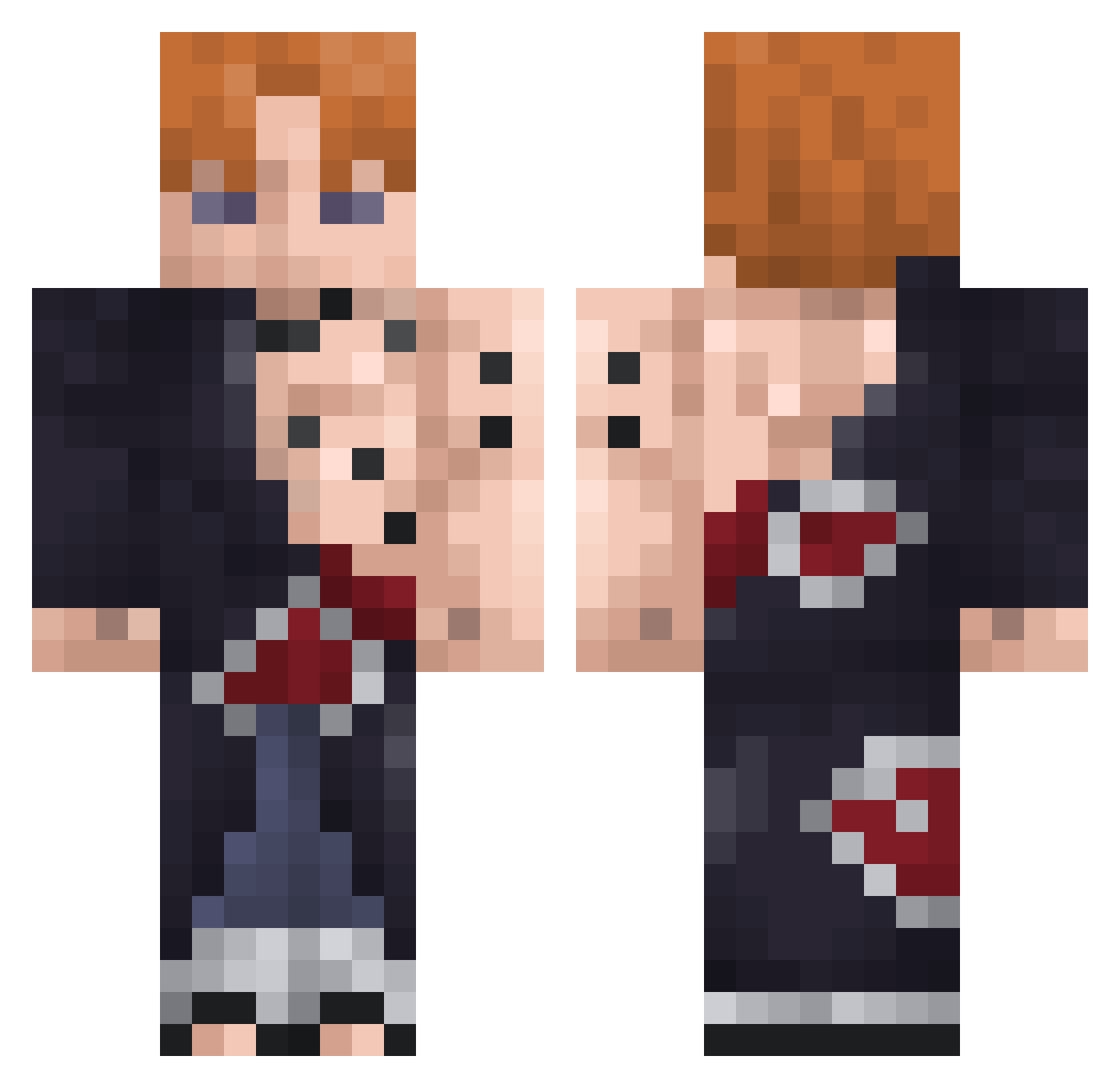 _Velpro Minecraft skin, front and back view
