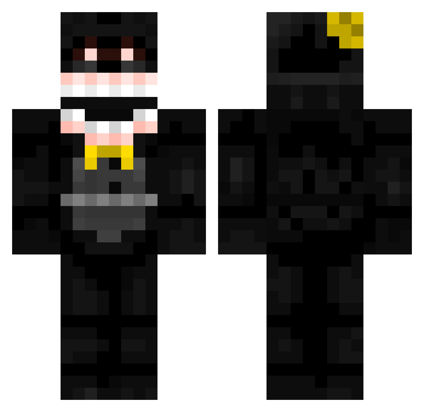NotAGoodGhost Minecraft skin, front and back view