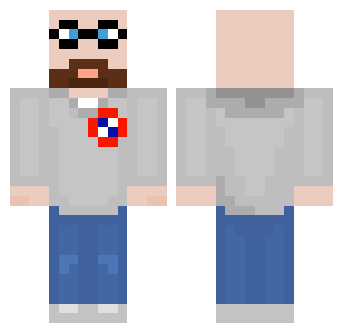 ardent_zadymiarz Minecraft skin, front and back view