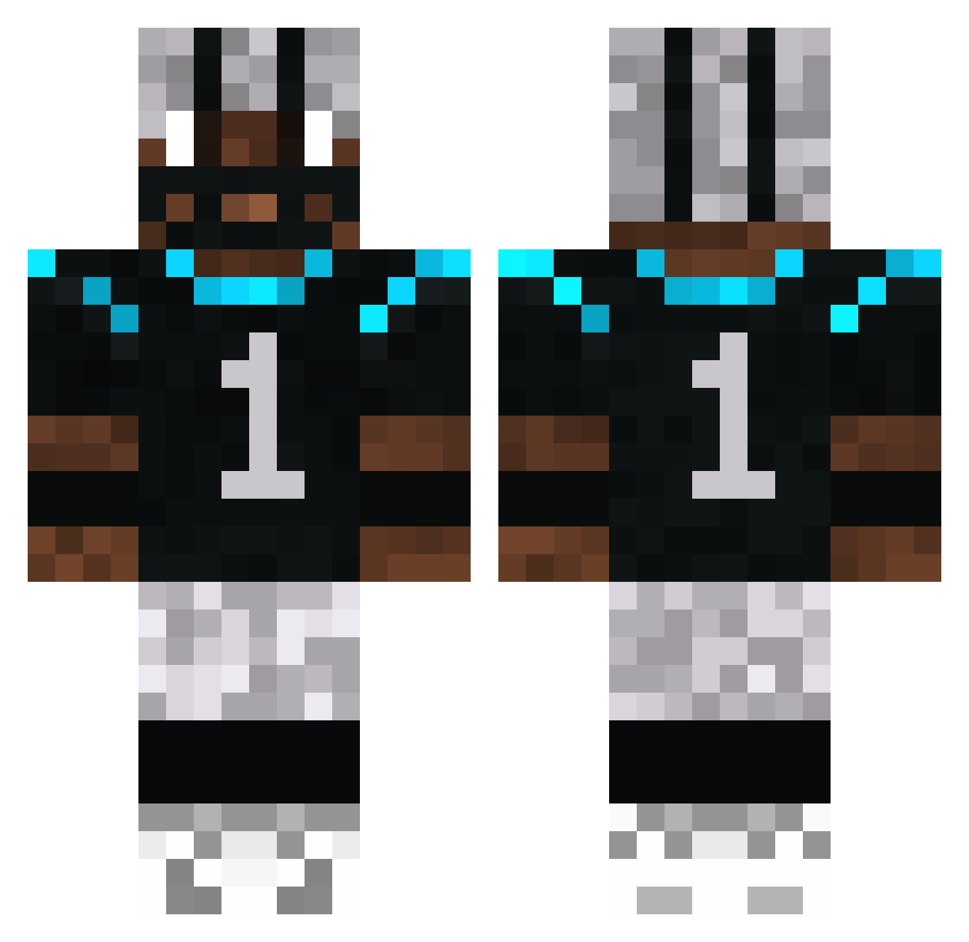H8den2454 Minecraft skin, front and back view
