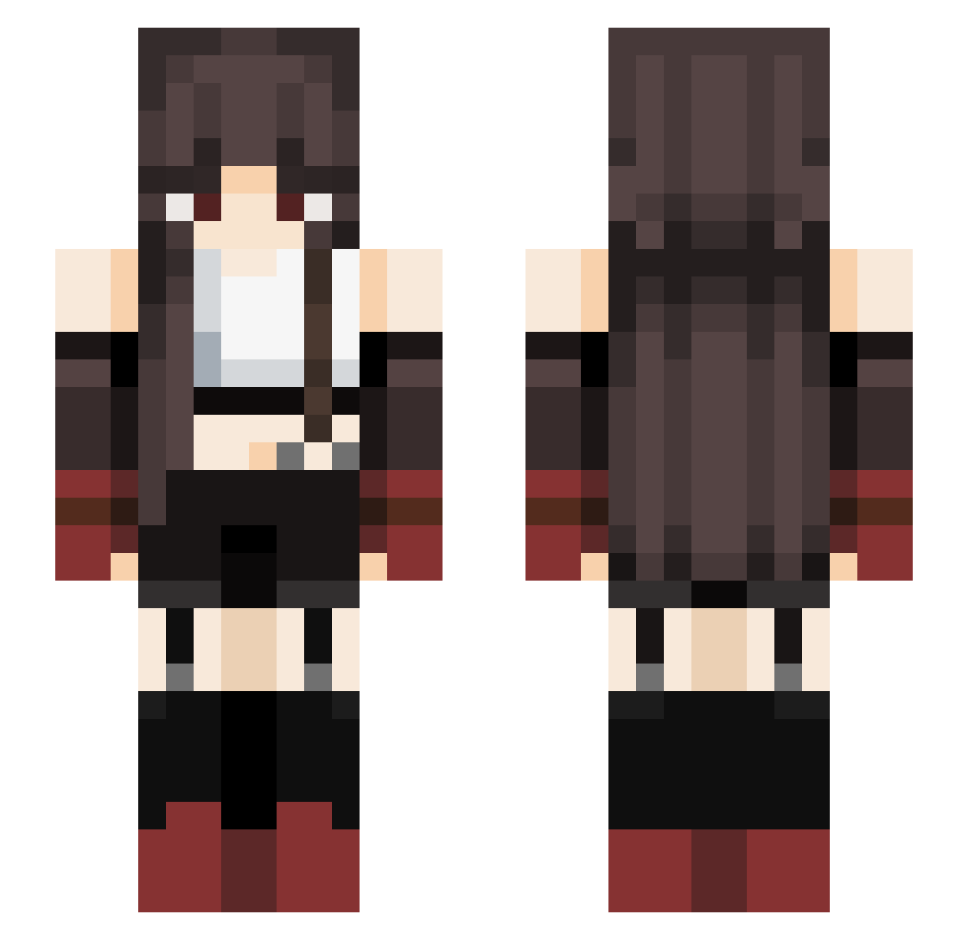 milzigs Minecraft skin, front and back view