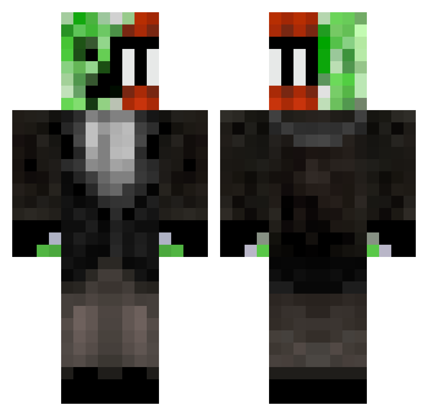 Breadwinner Minecraft skin, front and back view