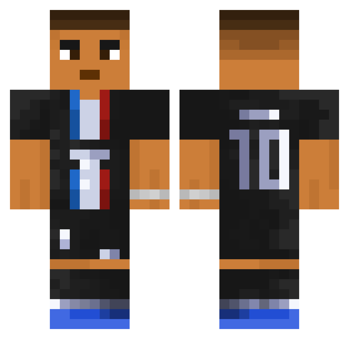 SHOKKZ01 Minecraft skin, front and back view