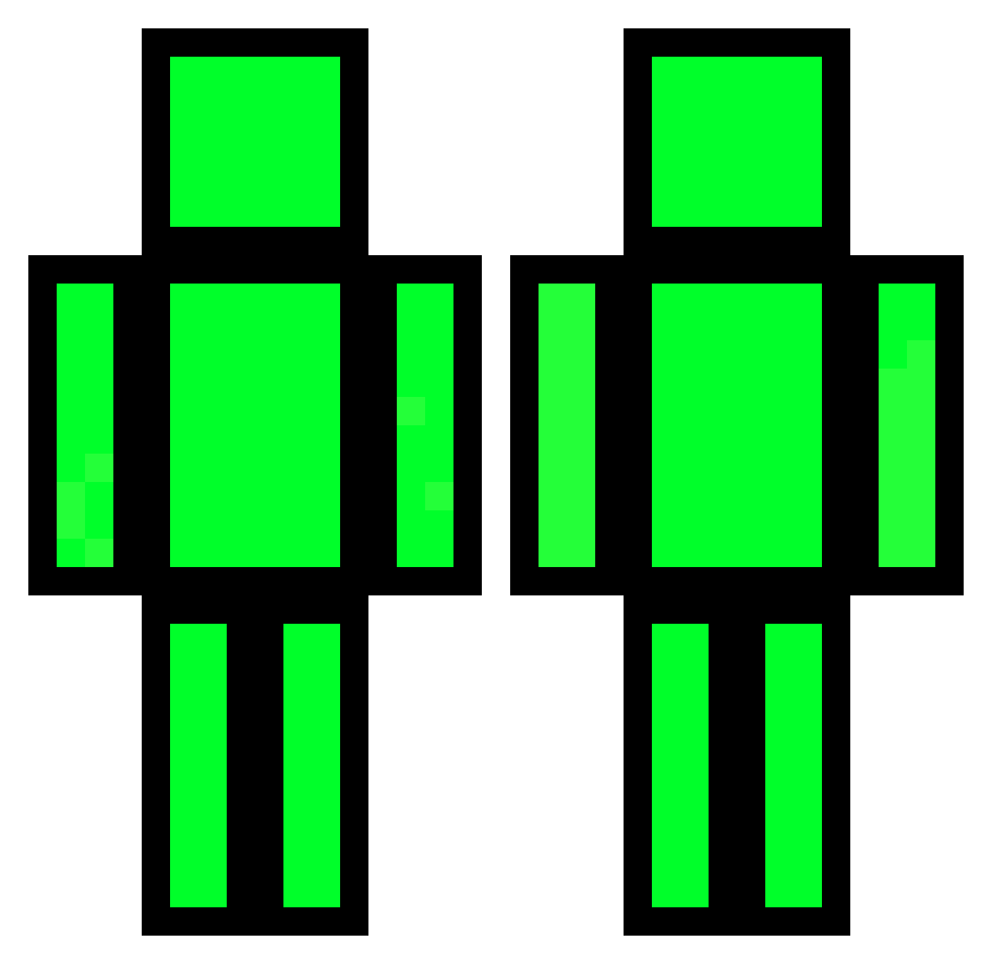 Wax__ Minecraft skin, front and back view