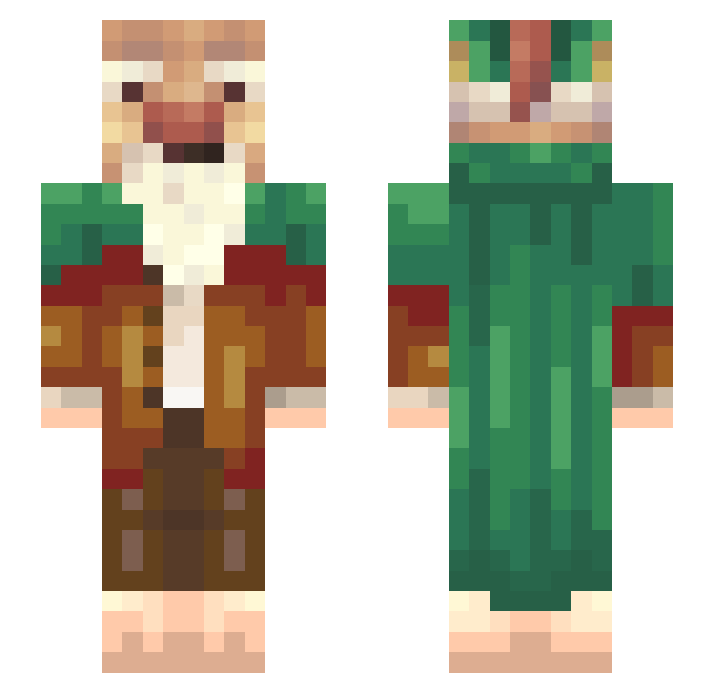 Urno_FR Minecraft skin, front and back view