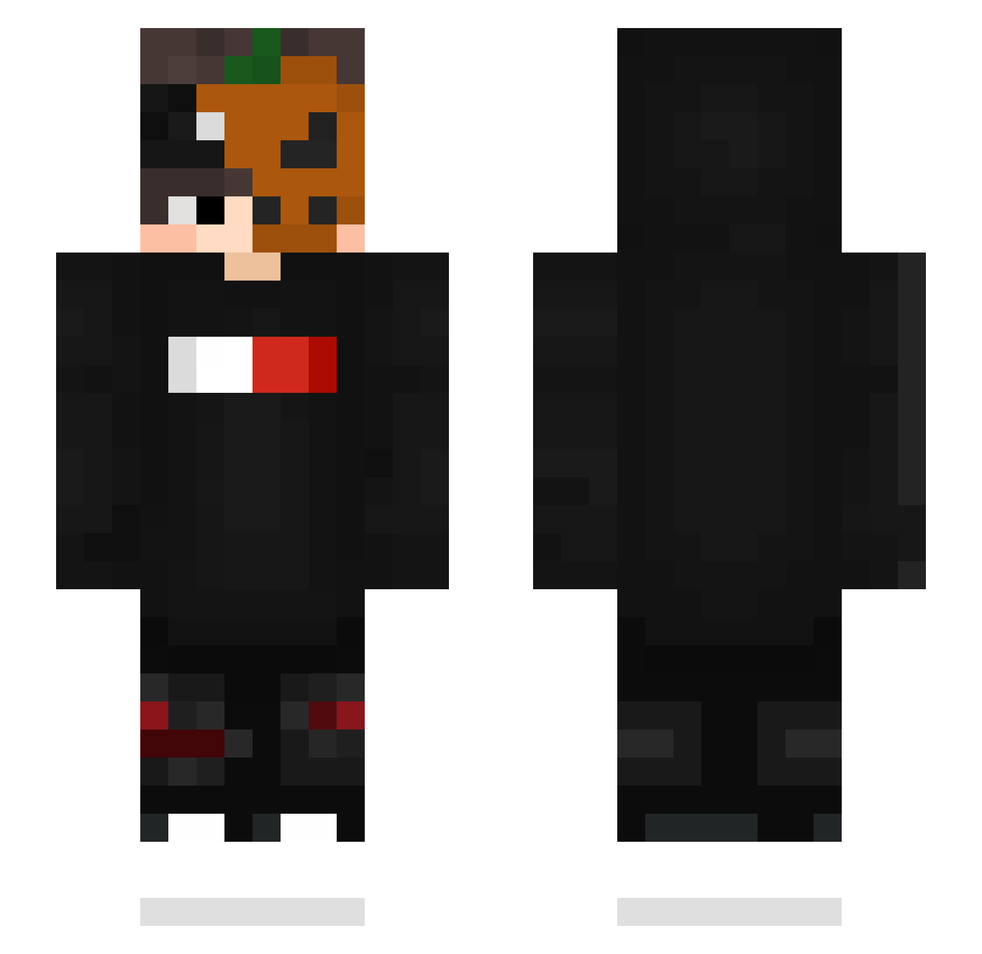 Beschuetzender Minecraft skin, front and back view