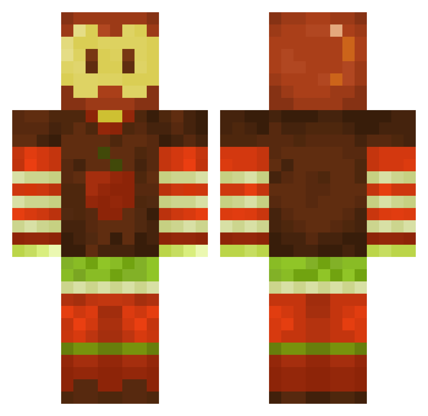 Insanity2345 Minecraft skin, front and back view