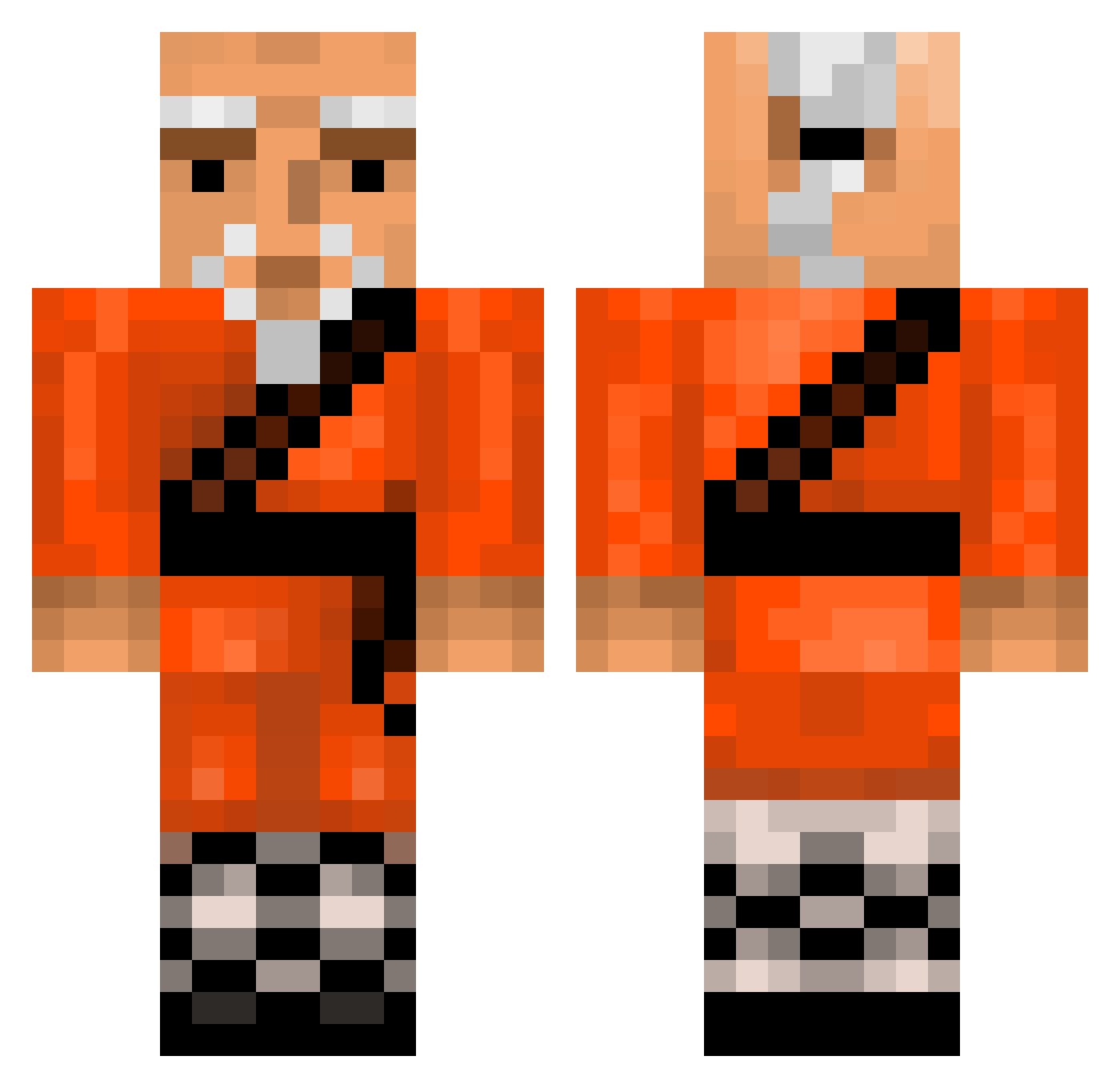 Civitus Minecraft skin, front and back view