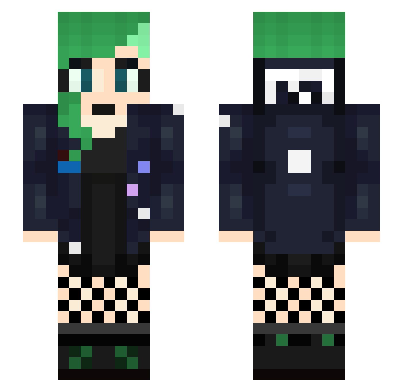 Dev94 Minecraft skin, front and back view