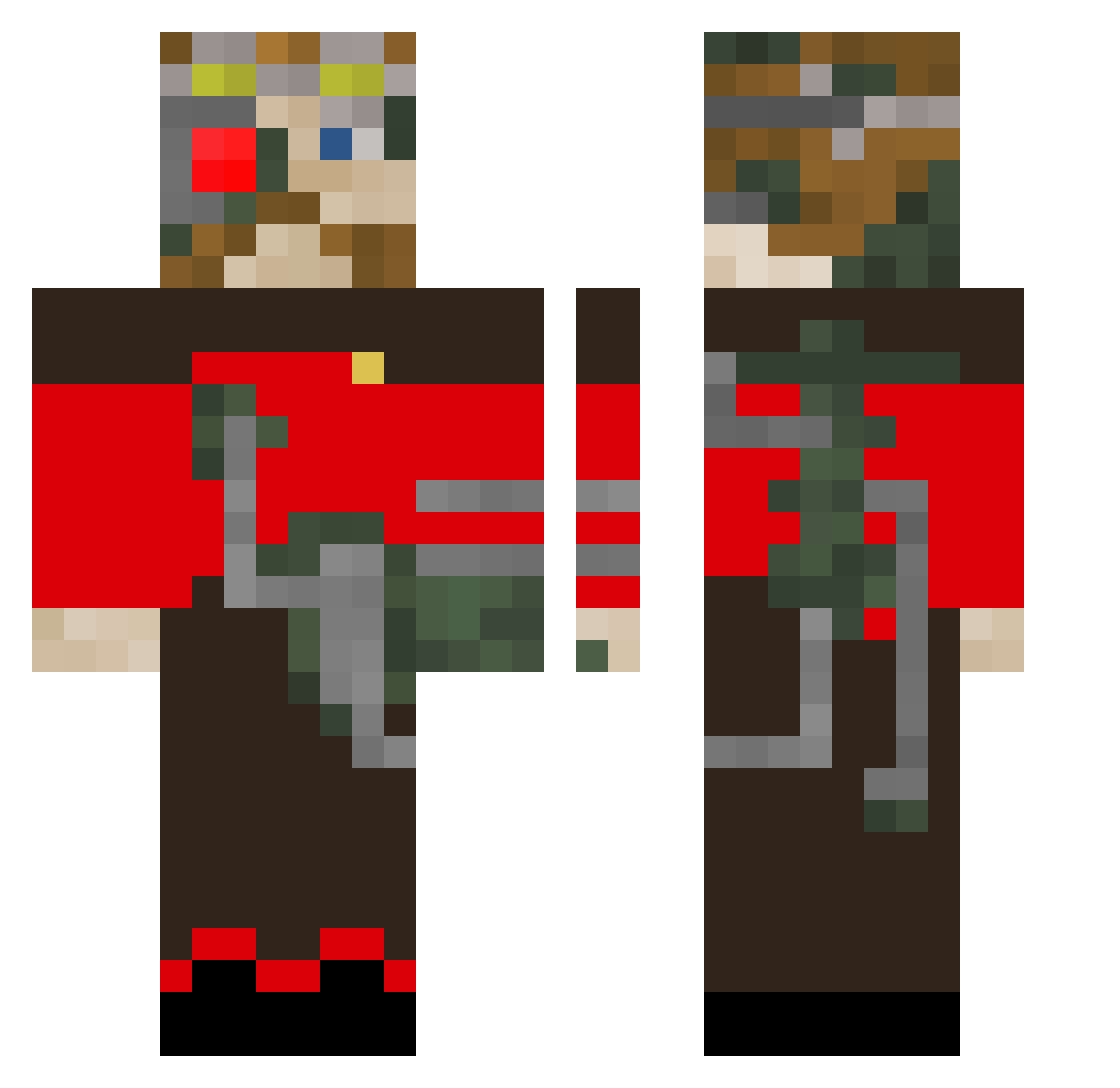captainred31 Minecraft skin, front and back view