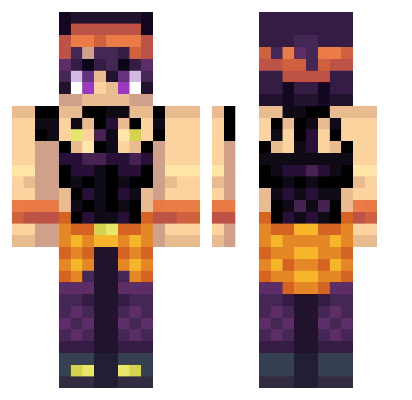 DarthDigit Minecraft skin, front and back view