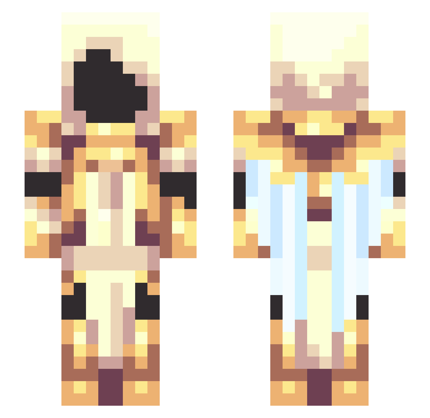 TheEru Minecraft skin, front and back view