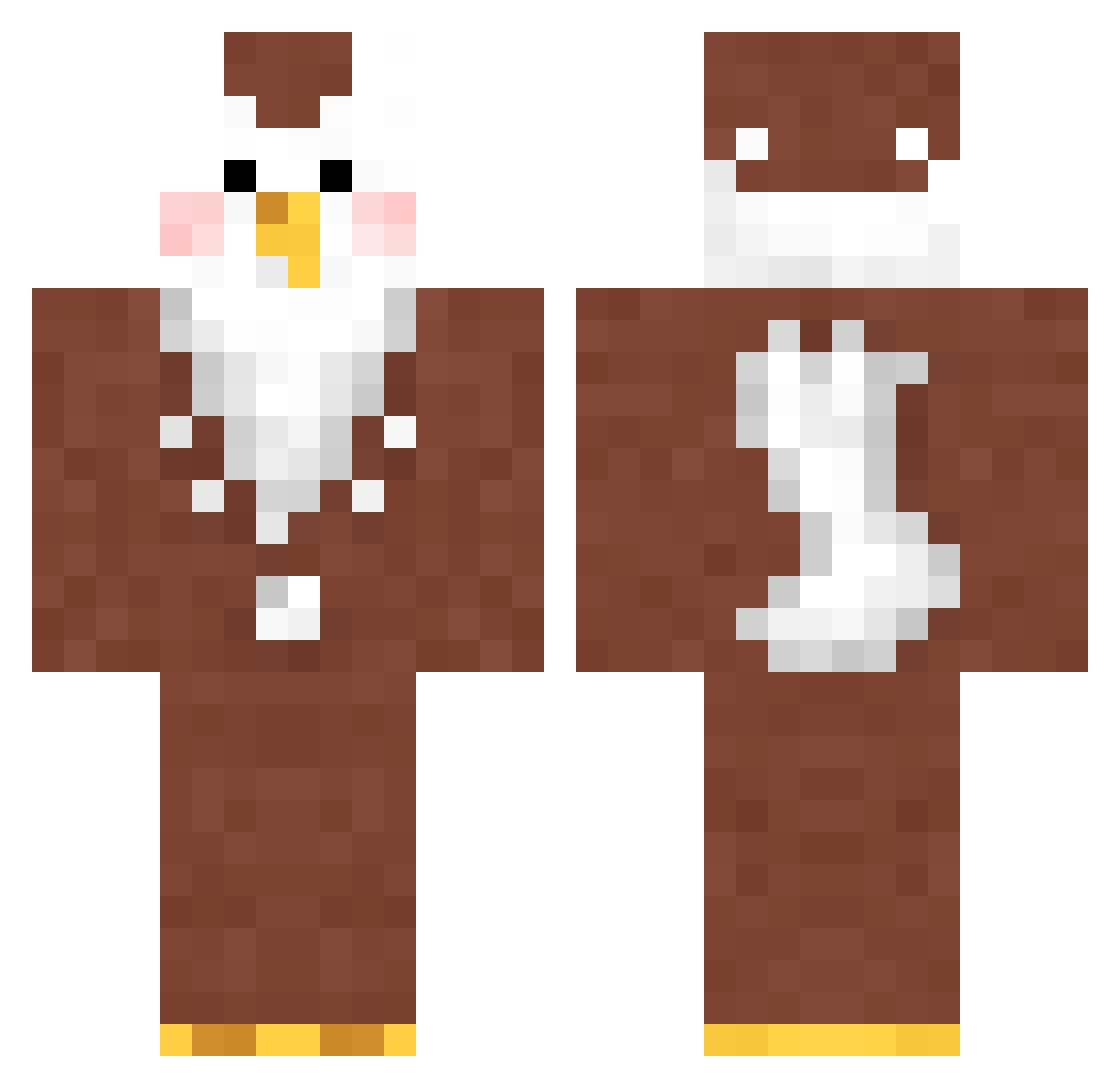 MinedAppel Minecraft skin, front and back view