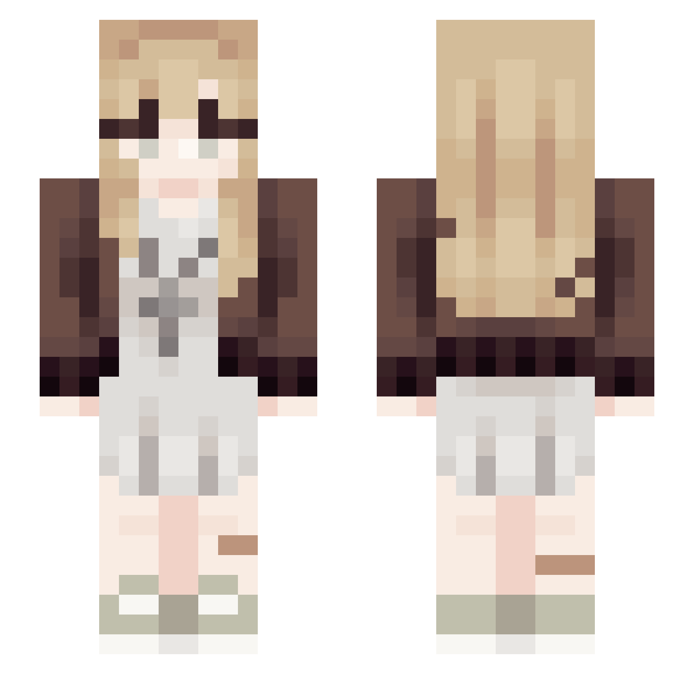 schary Minecraft skin, front and back view