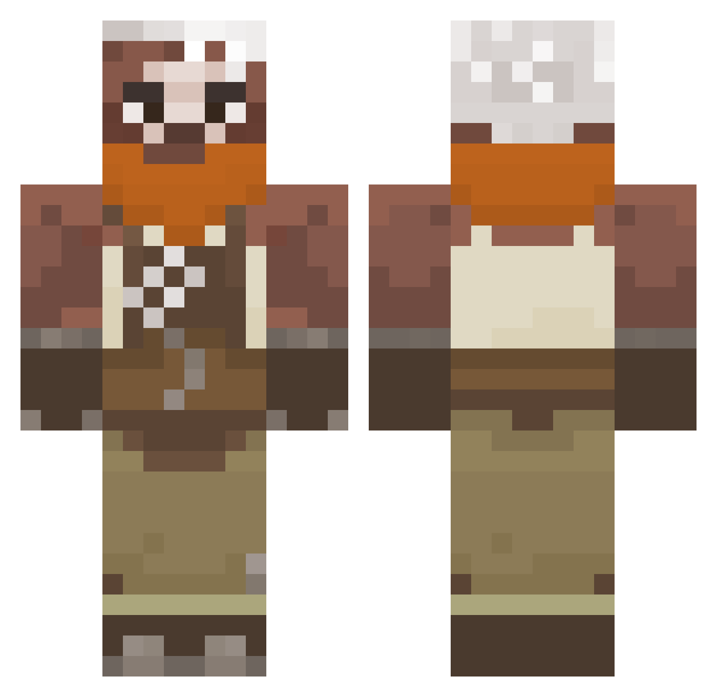 NYOB4 Minecraft skin, front and back view