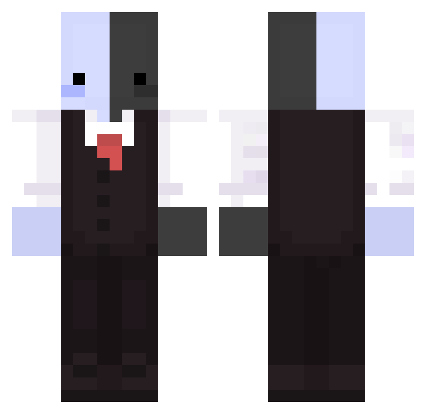 Shority111 Minecraft skin, front and back view