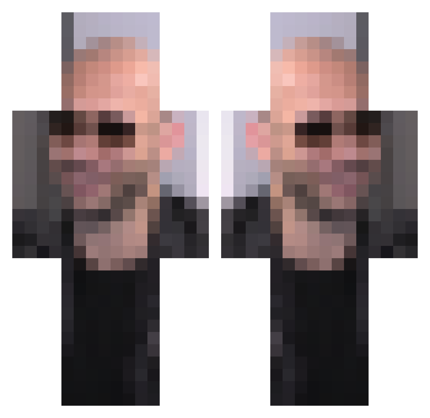 Dxrkgreat_ Minecraft skin, front and back view