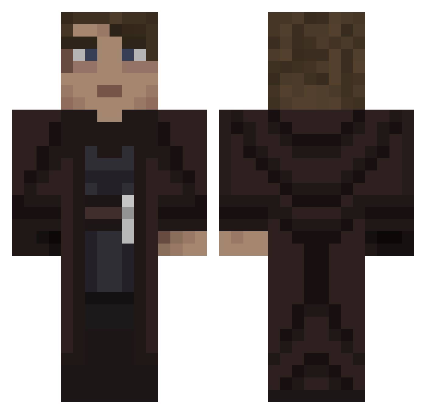 FirstNation Minecraft skin, front and back view