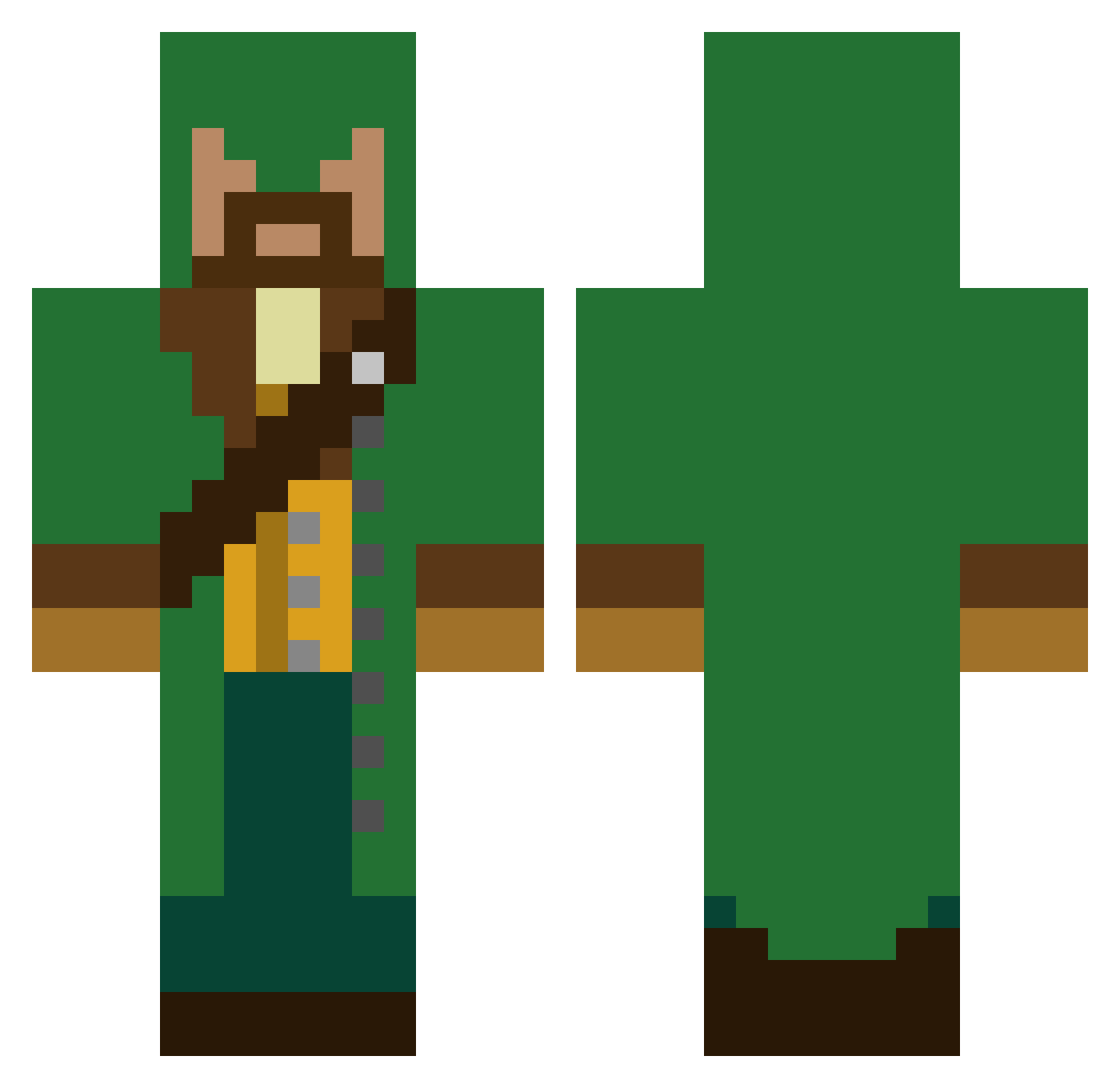 NubZWasserkocher Minecraft skin, front and back view