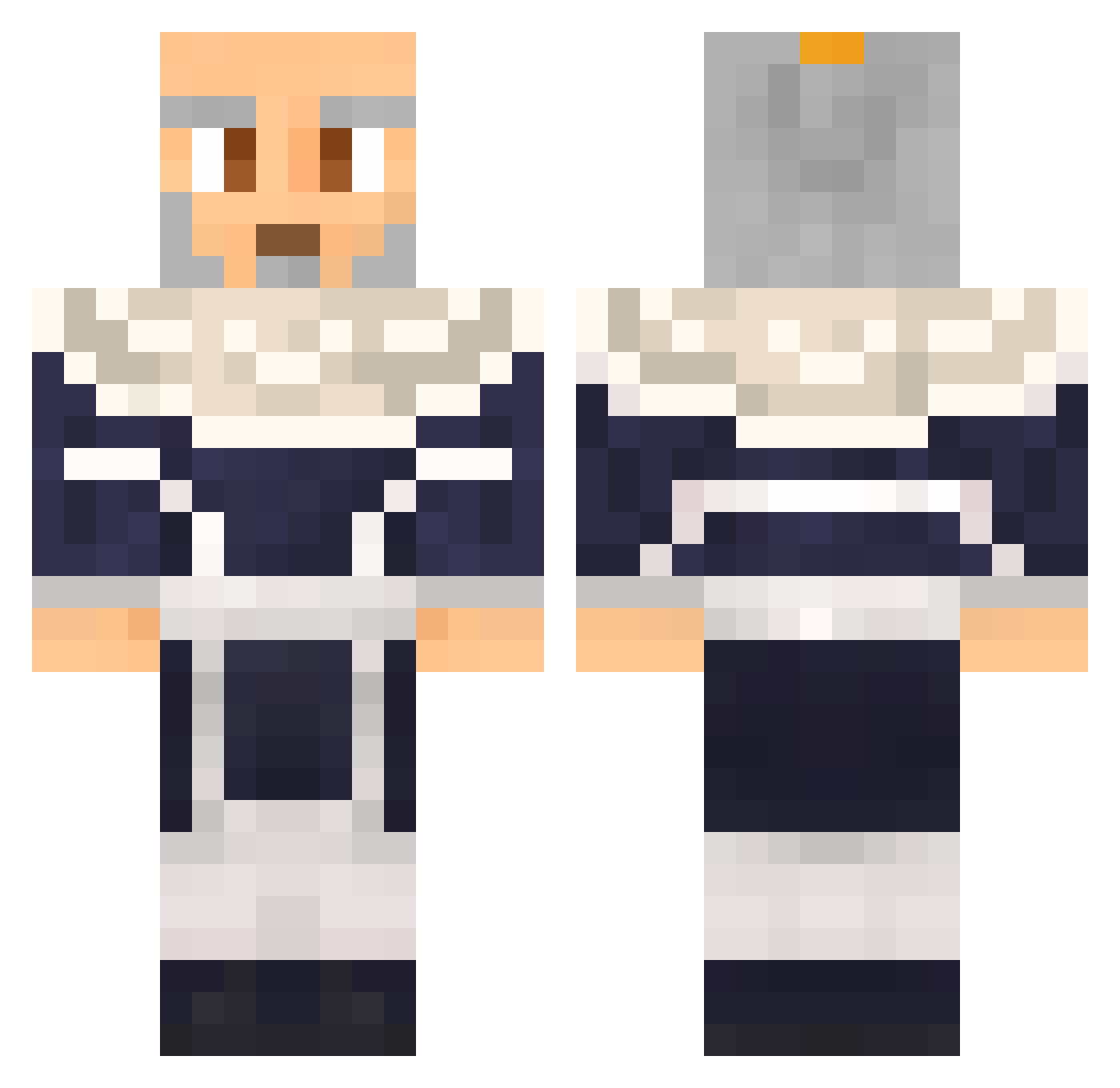 Joual Minecraft skin, front and back view