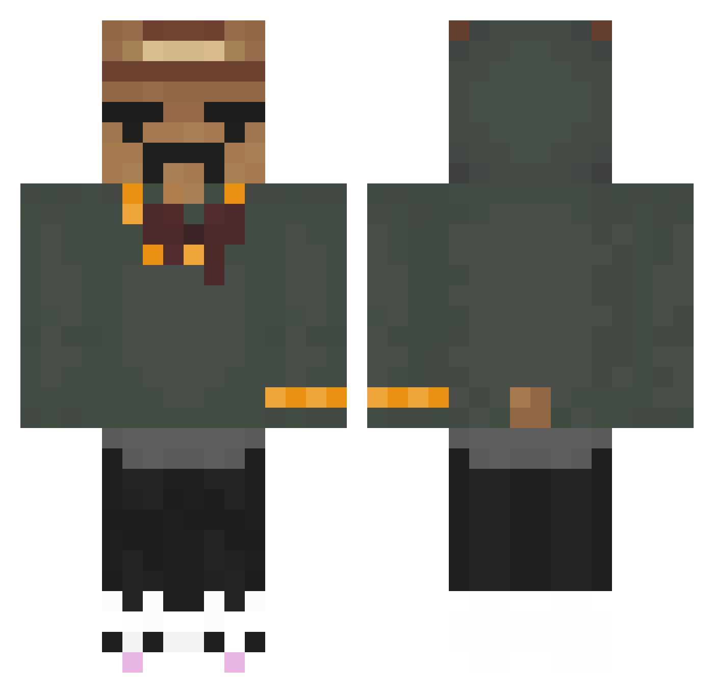Toreso Minecraft skin, front and back view