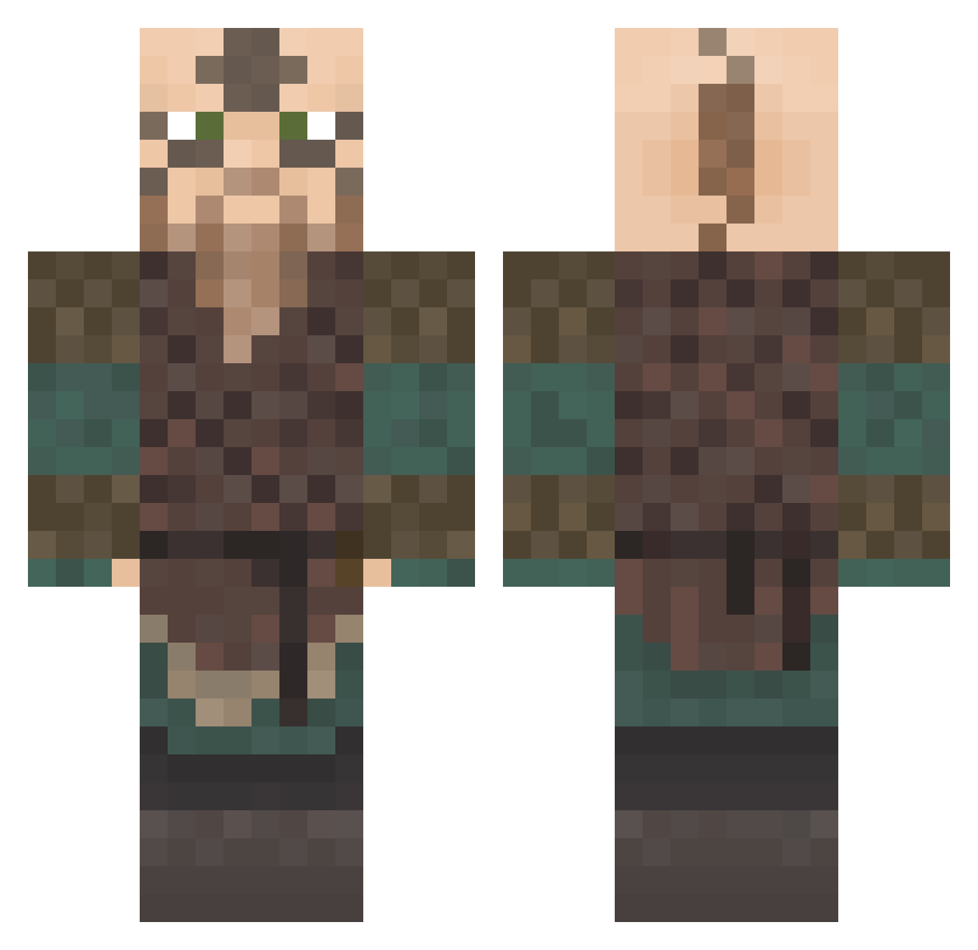 Akotaz022 Minecraft skin, front and back view