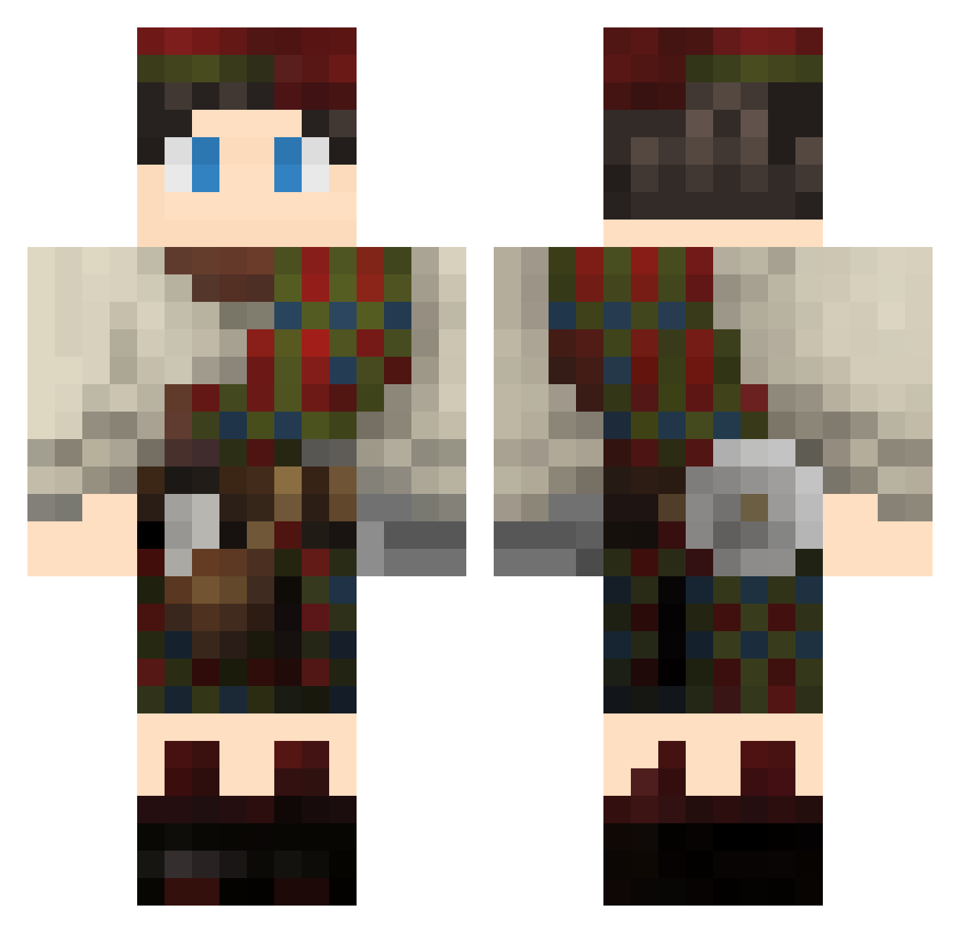 najnaj Minecraft skin, front and back view