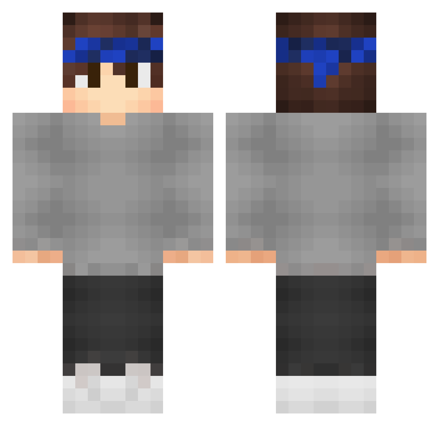 Sensibilities Minecraft skin, front and back view