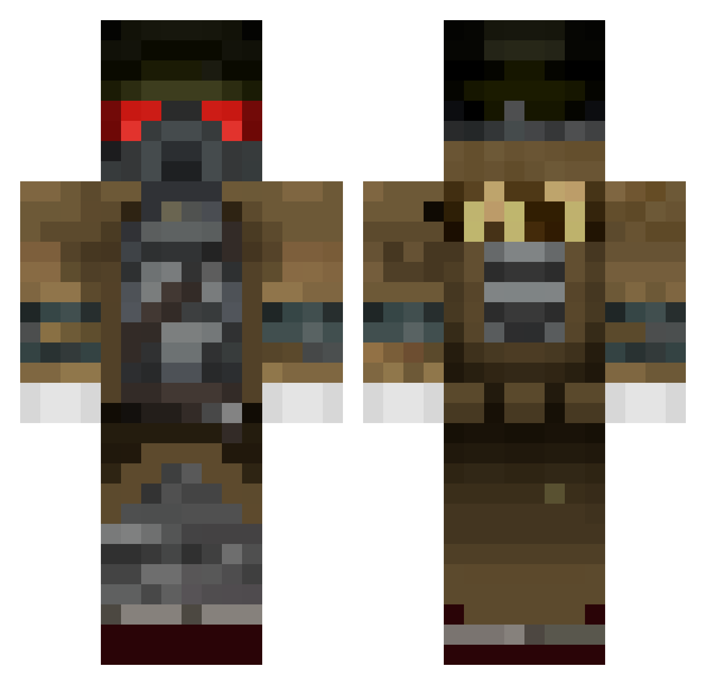 JohnFallout2077 Minecraft skin, front and back view