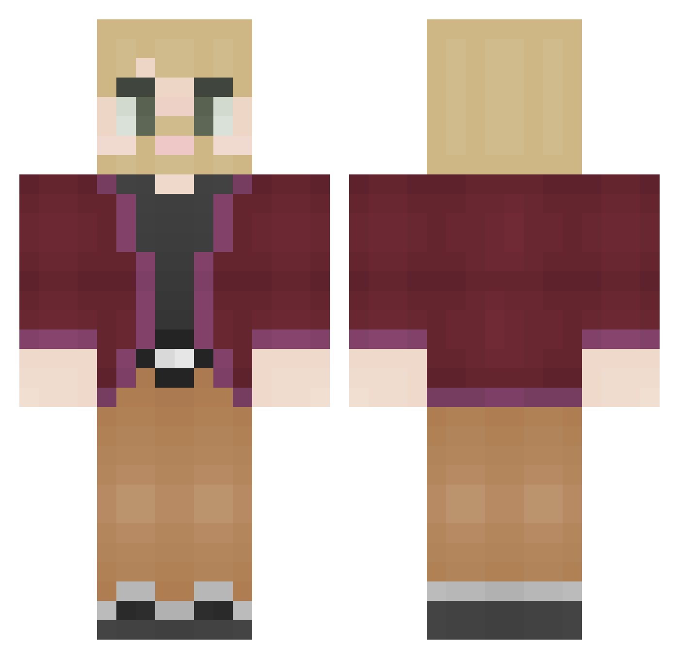 Dawth_The_Derp Minecraft skin, front and back view