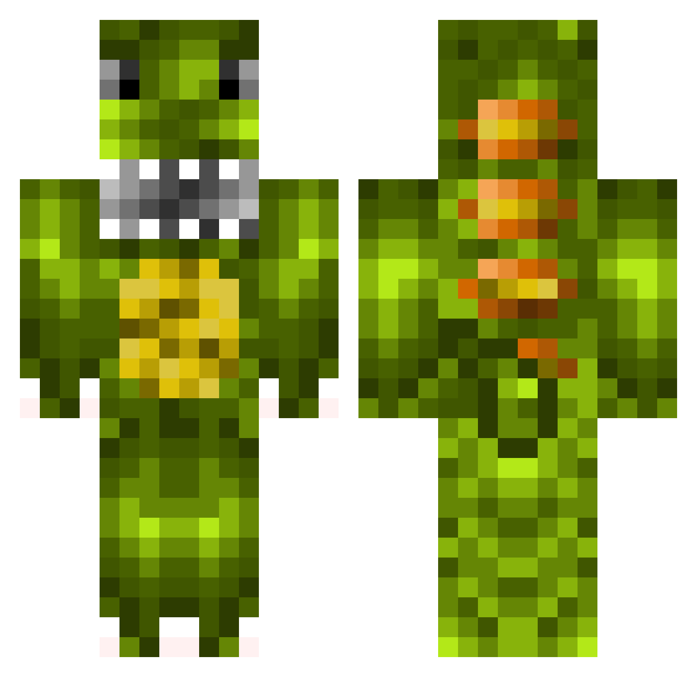 Daanosauruss Minecraft skin, front and back view