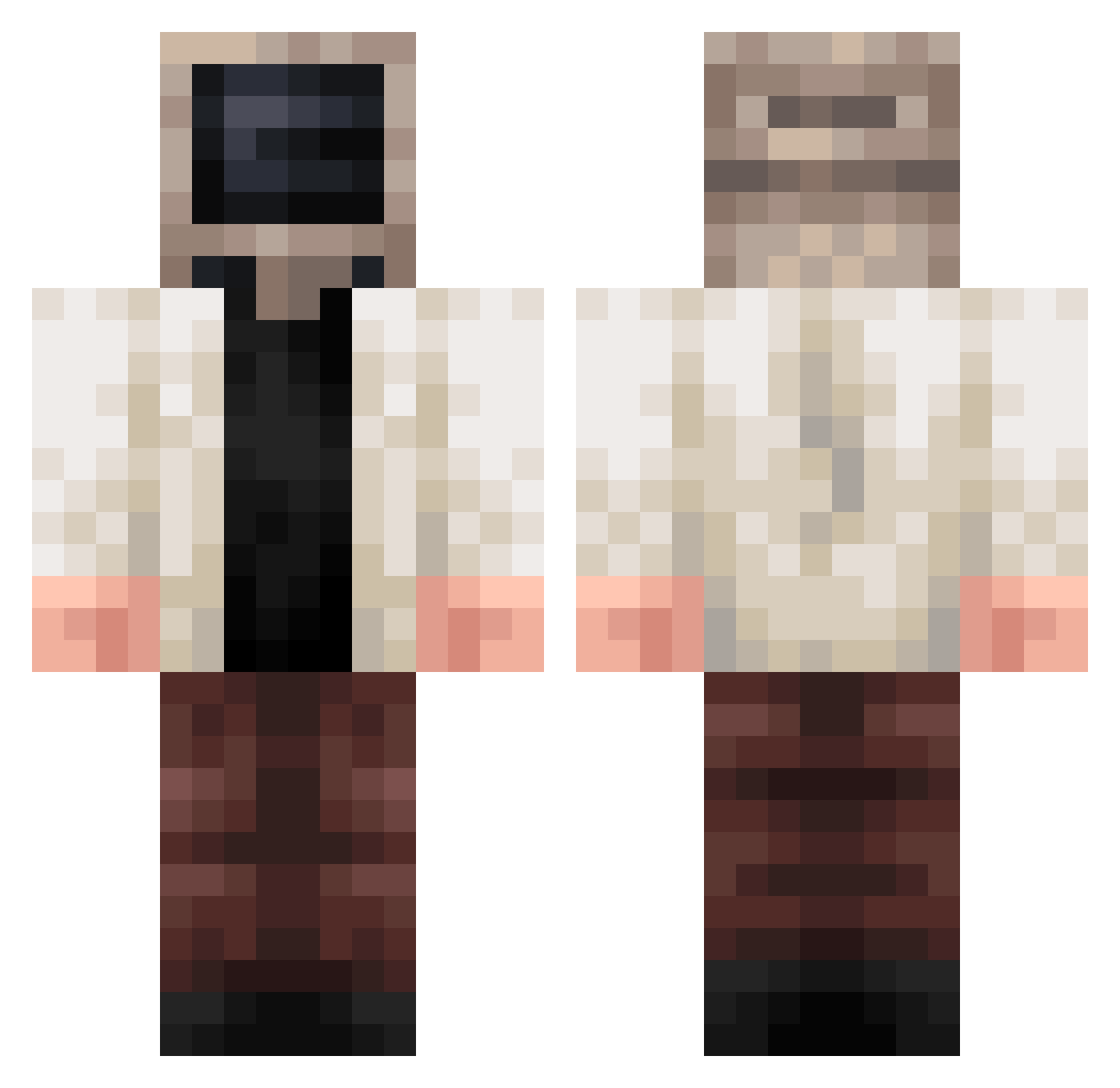 Oussamossa Minecraft skin, front and back view