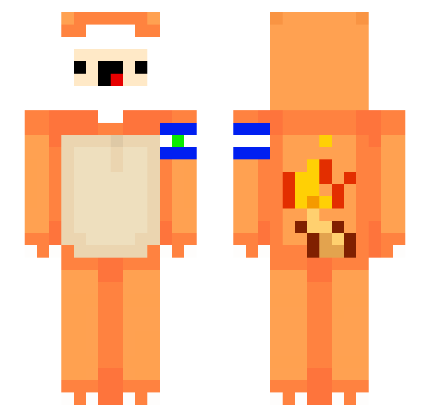 NeverMoreAlex Minecraft skin, front and back view