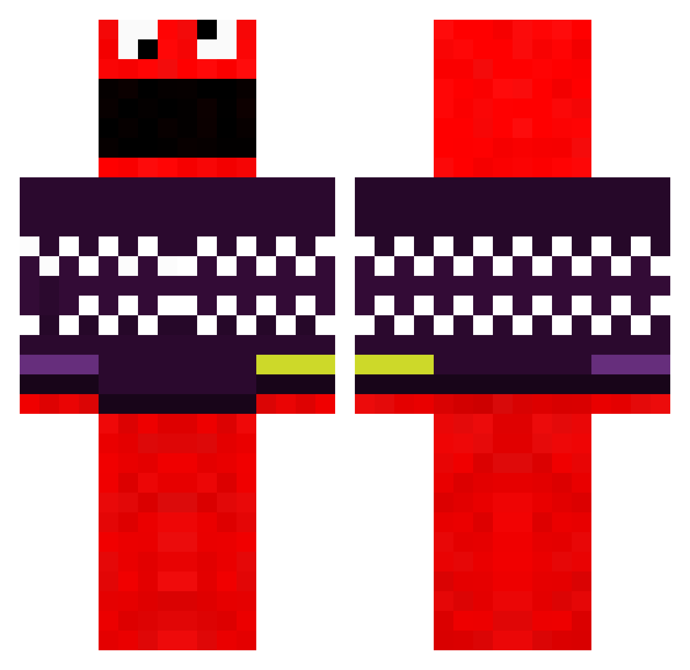 Monstur Minecraft skin, front and back view