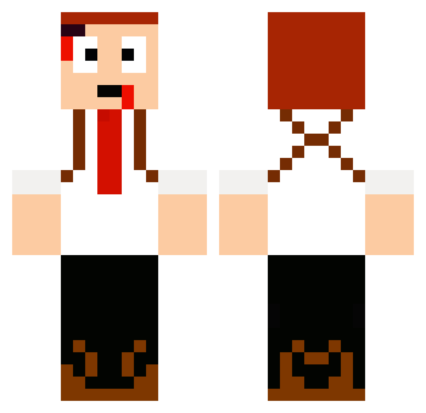 LLtombraider Minecraft skin, front and back view