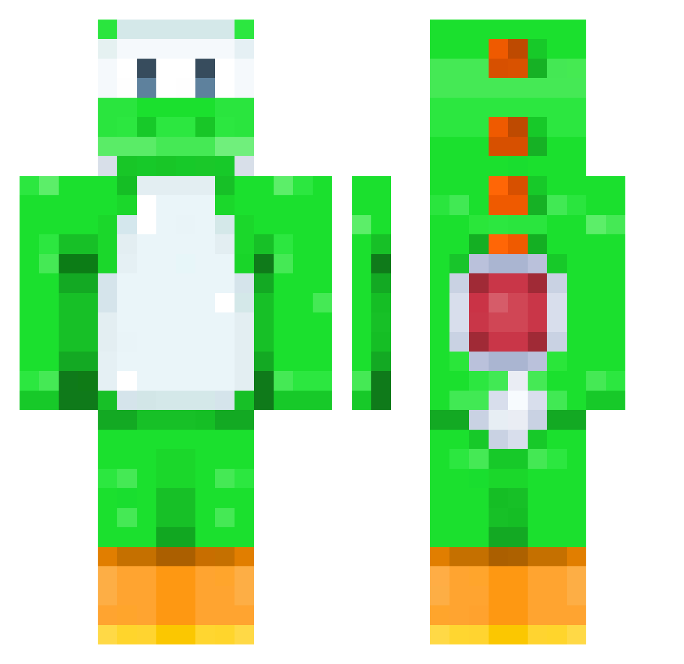 Ghostly135 Minecraft skin, front and back view