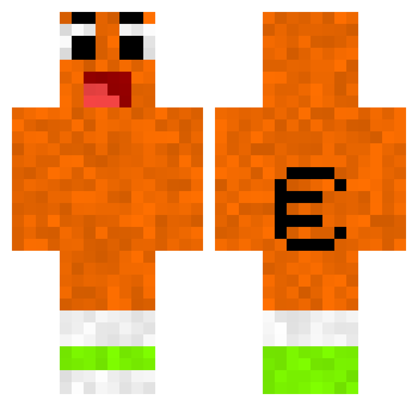 Bl1TZS Minecraft skin, front and back view