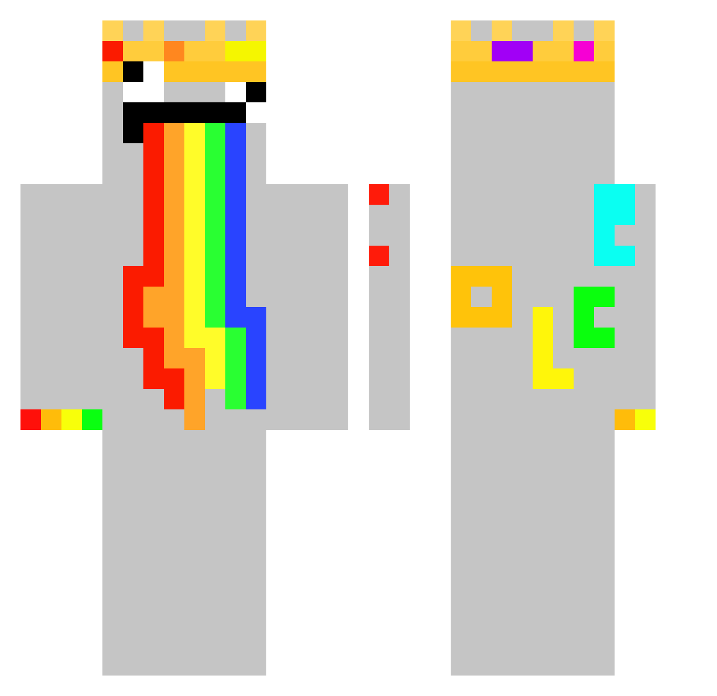 Jade_xd Minecraft skin, front and back view
