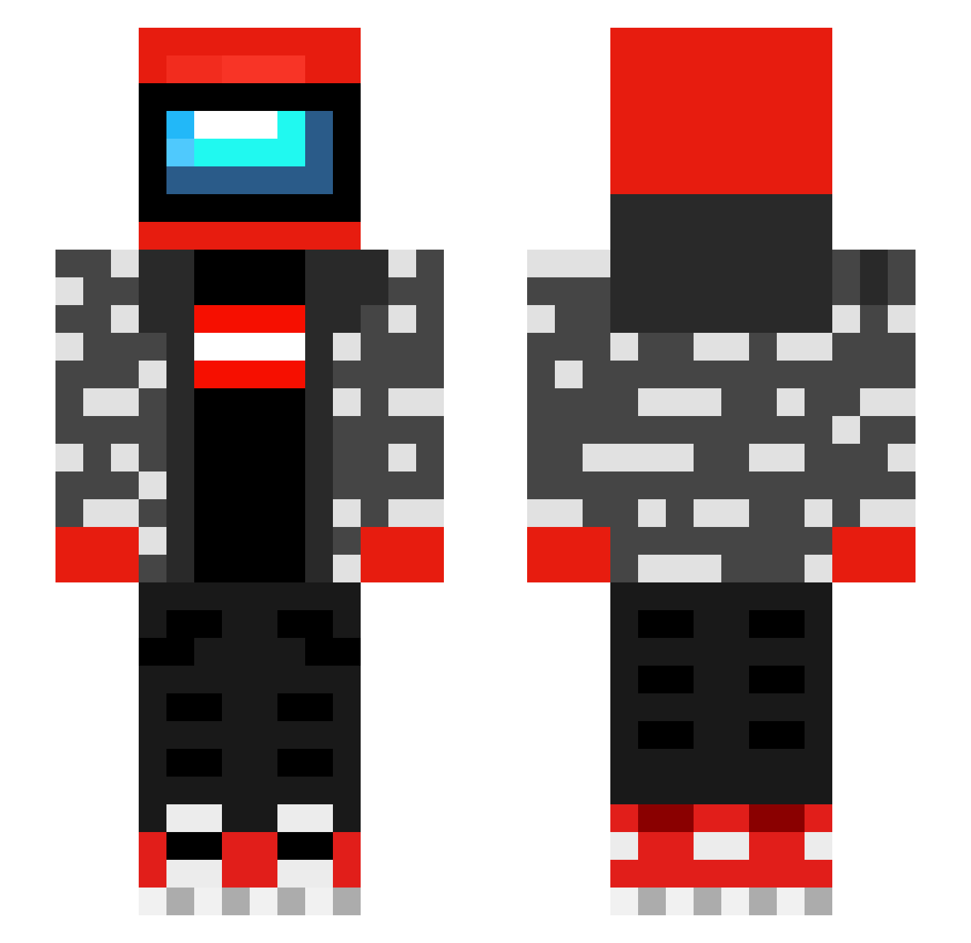 PelaoEz Minecraft skin, front and back view