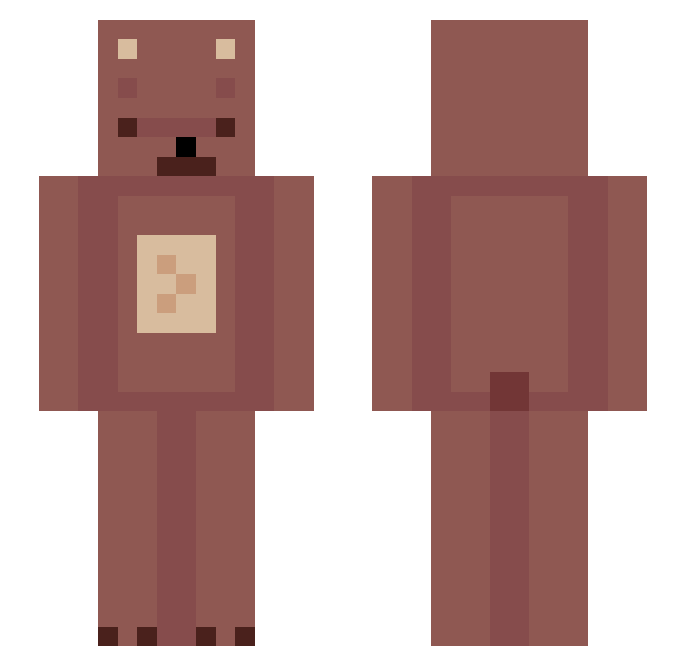 0_xaaa Minecraft skin, front and back view
