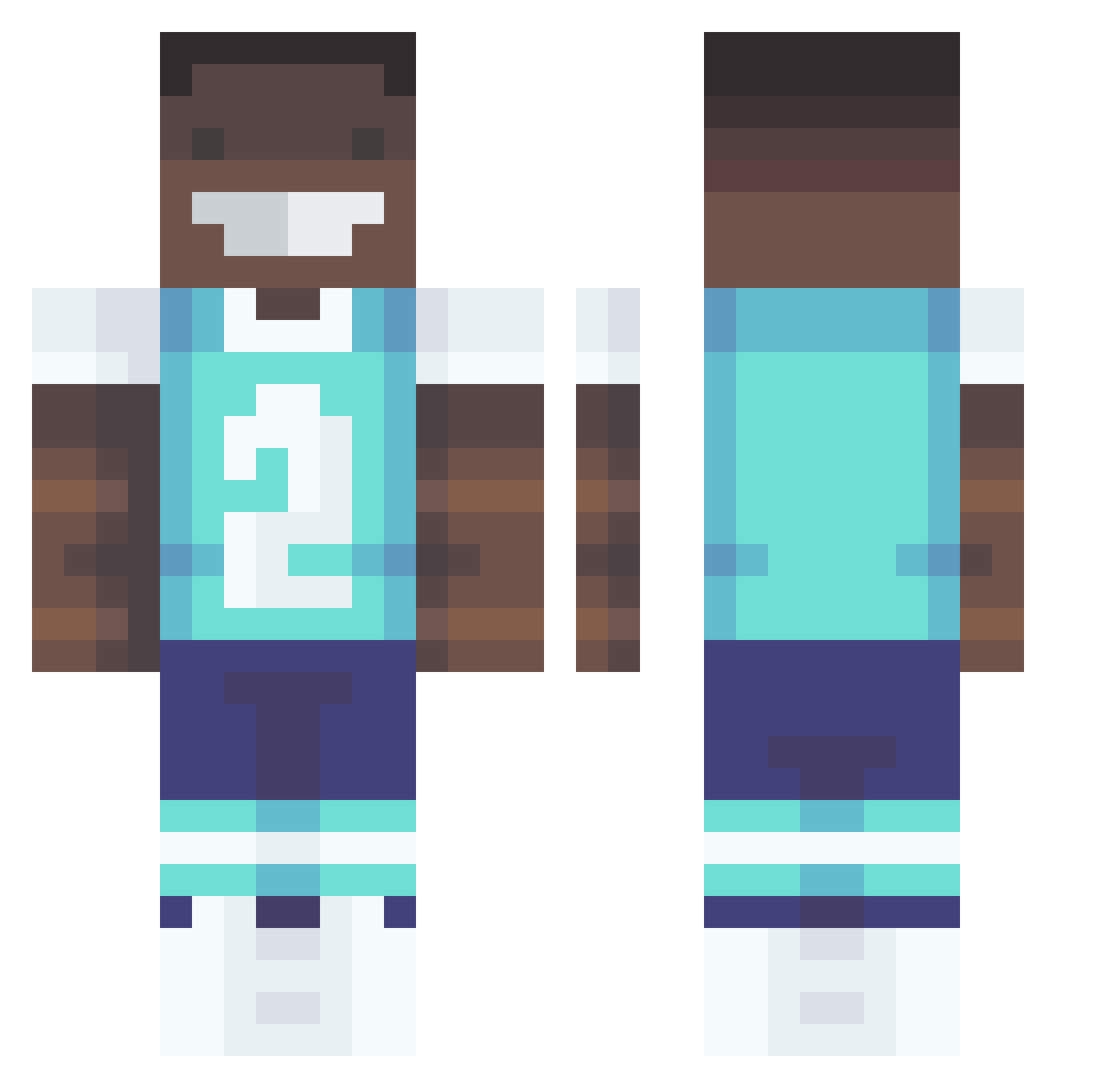 Zuboora Minecraft skin, front and back view