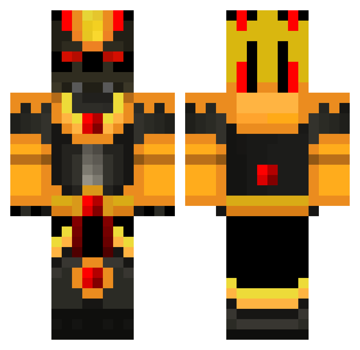 Improvedfurball Minecraft skin, front and back view