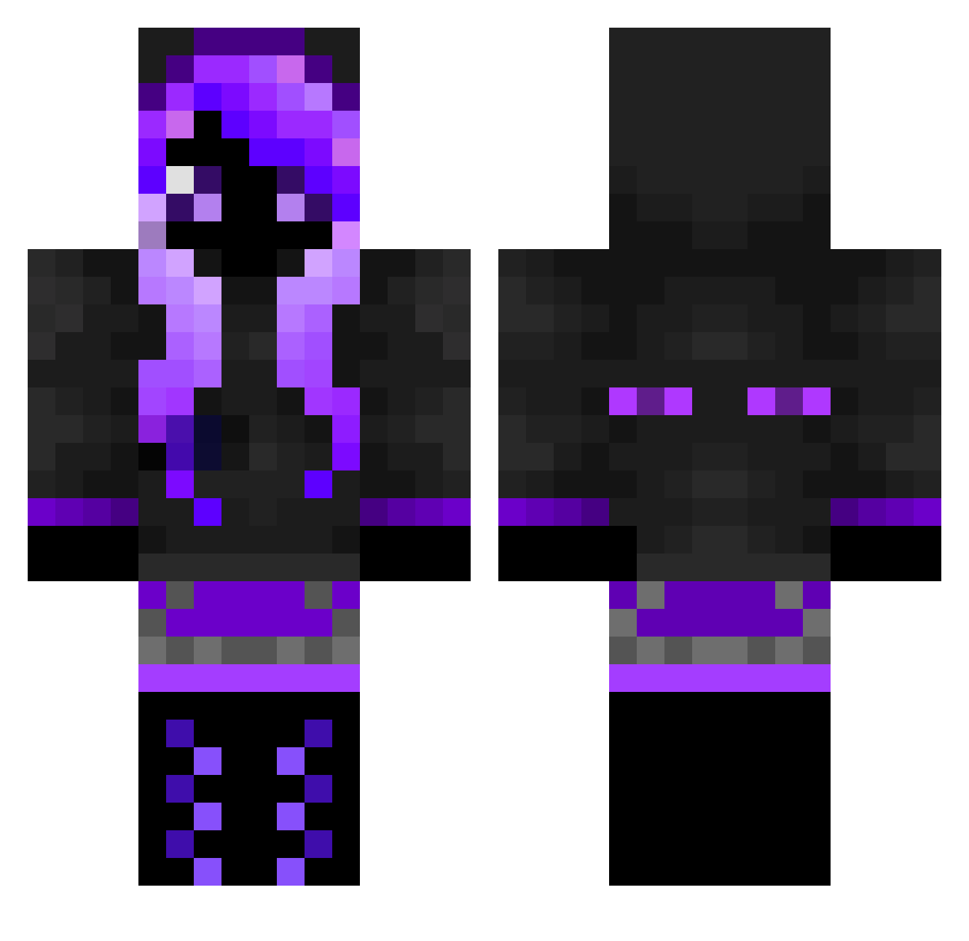 voiced Minecraft skin, front and back view
